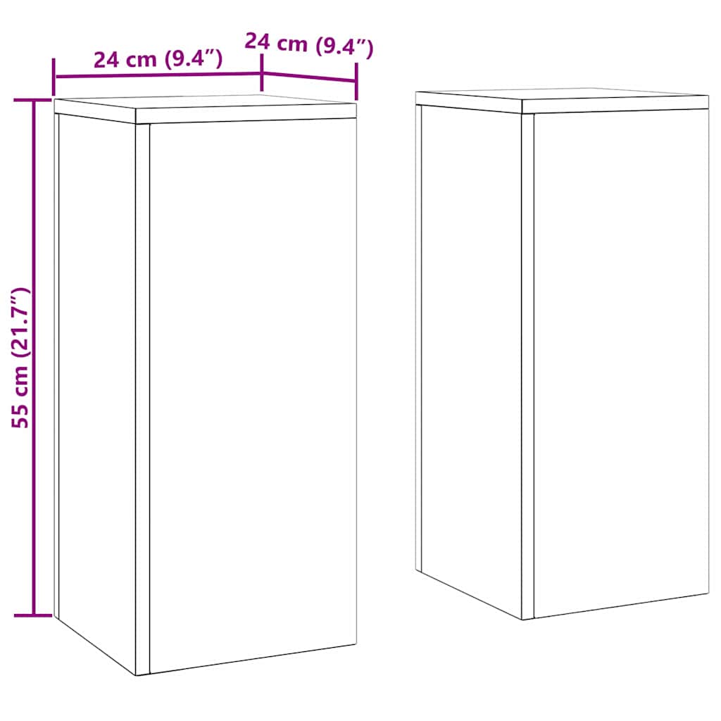 Planteholder 2 pcs Antracit 24 x 24 x 55 cm Stål