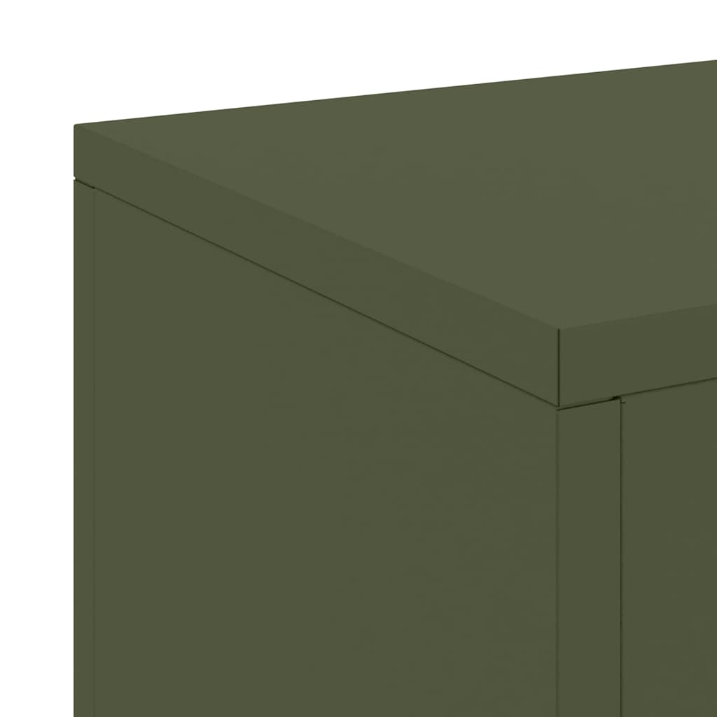 Planteholder 2 pcs Olivengrøn 24 x 24 x 55 cm Stål
