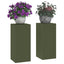 Planteholder 2 pcs Olivengrøn 24 x 24 x 55 cm Stål