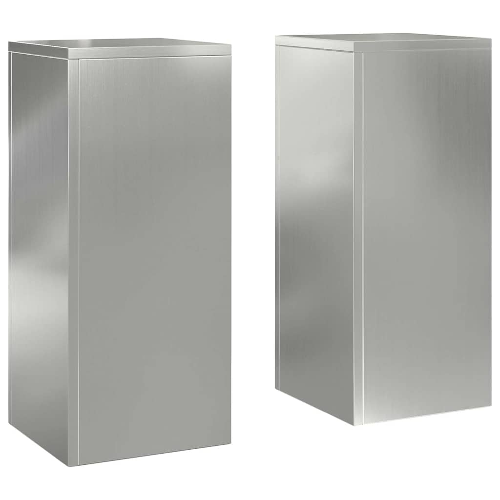 Planteholder 2 pcs Sølv 24 x 24 x 55 cm Galvaniseret stål