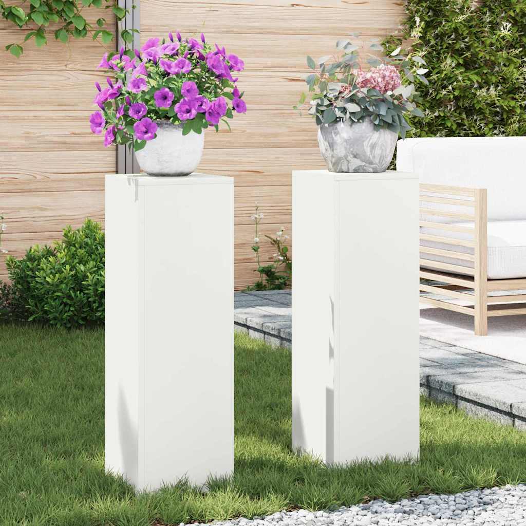 Planteholder 2 pcs Hvid 24 x 24 x 75 cm Stål billede