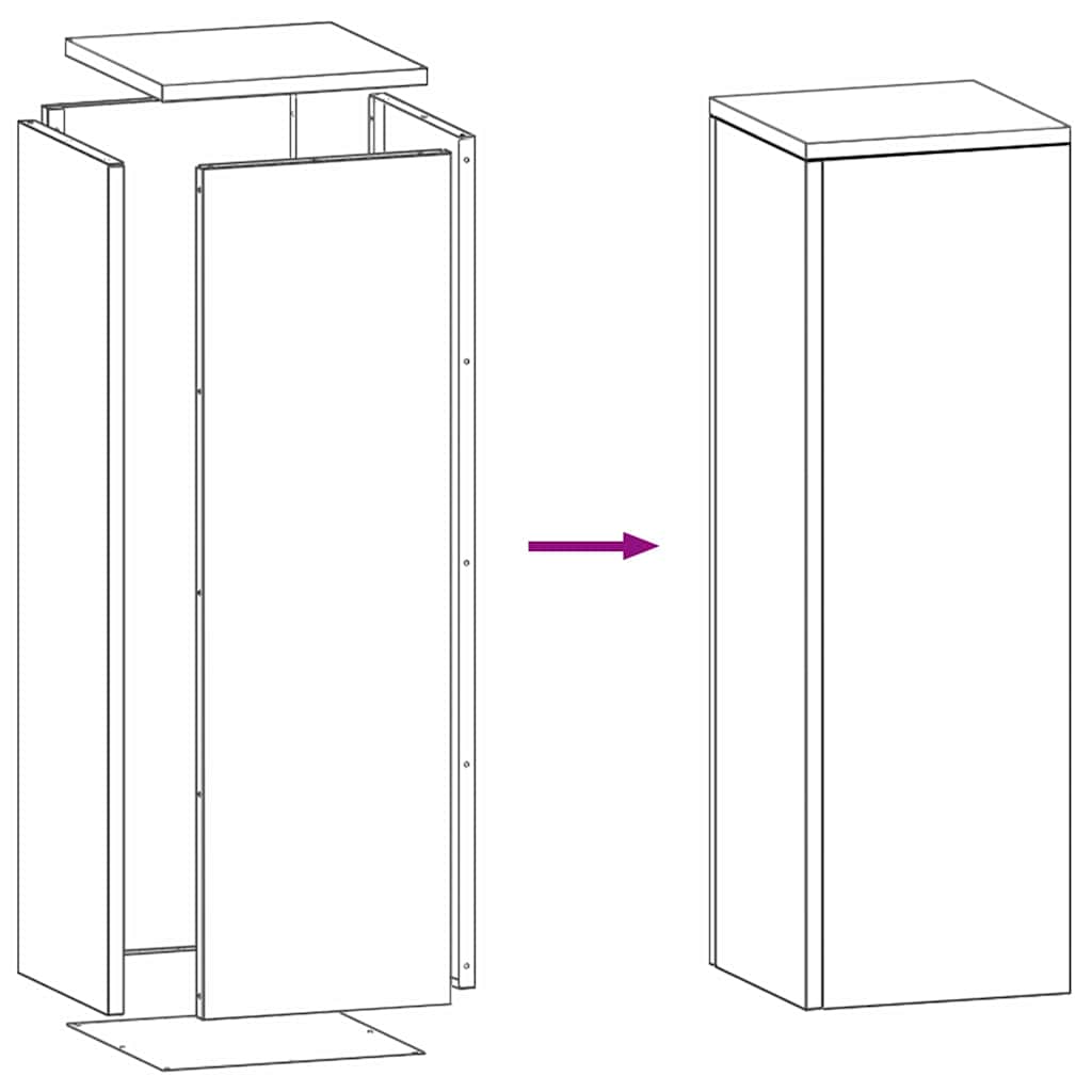 Planteholder 2 pcs Antracit 24 x 24 x 75 cm Stål