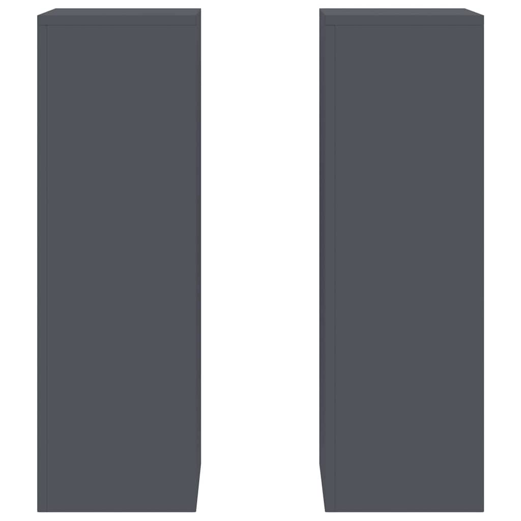 Planteholder 2 pcs Antracit 24 x 24 x 75 cm Stål