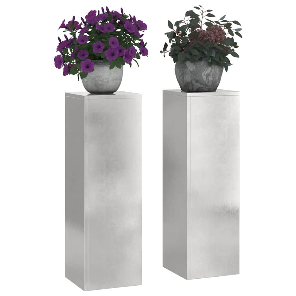 Planteholder 2 pcs Sølv 24 x 24 x 75 cm Rustfrit stål