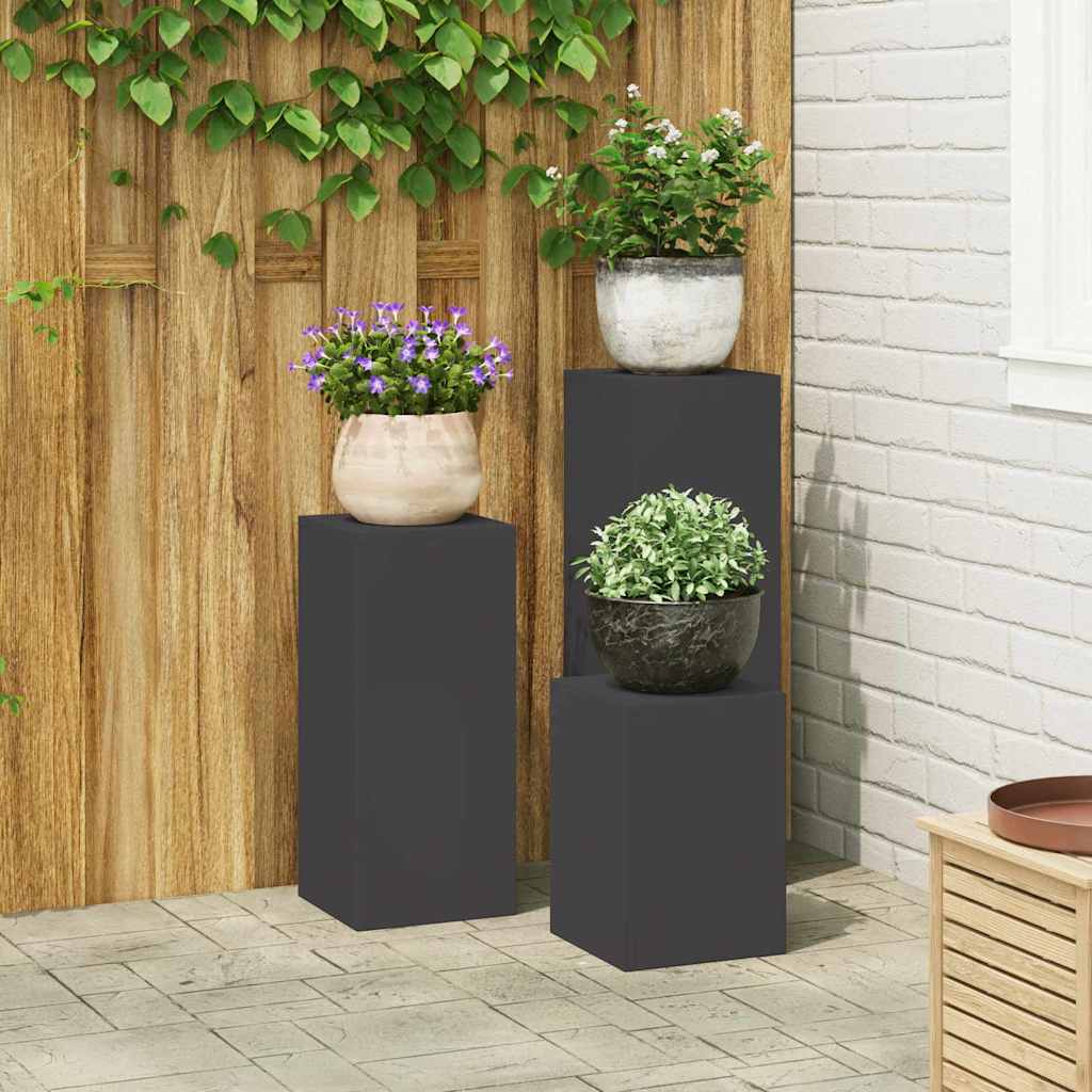 Planteholder 3 pcs Sort Stål