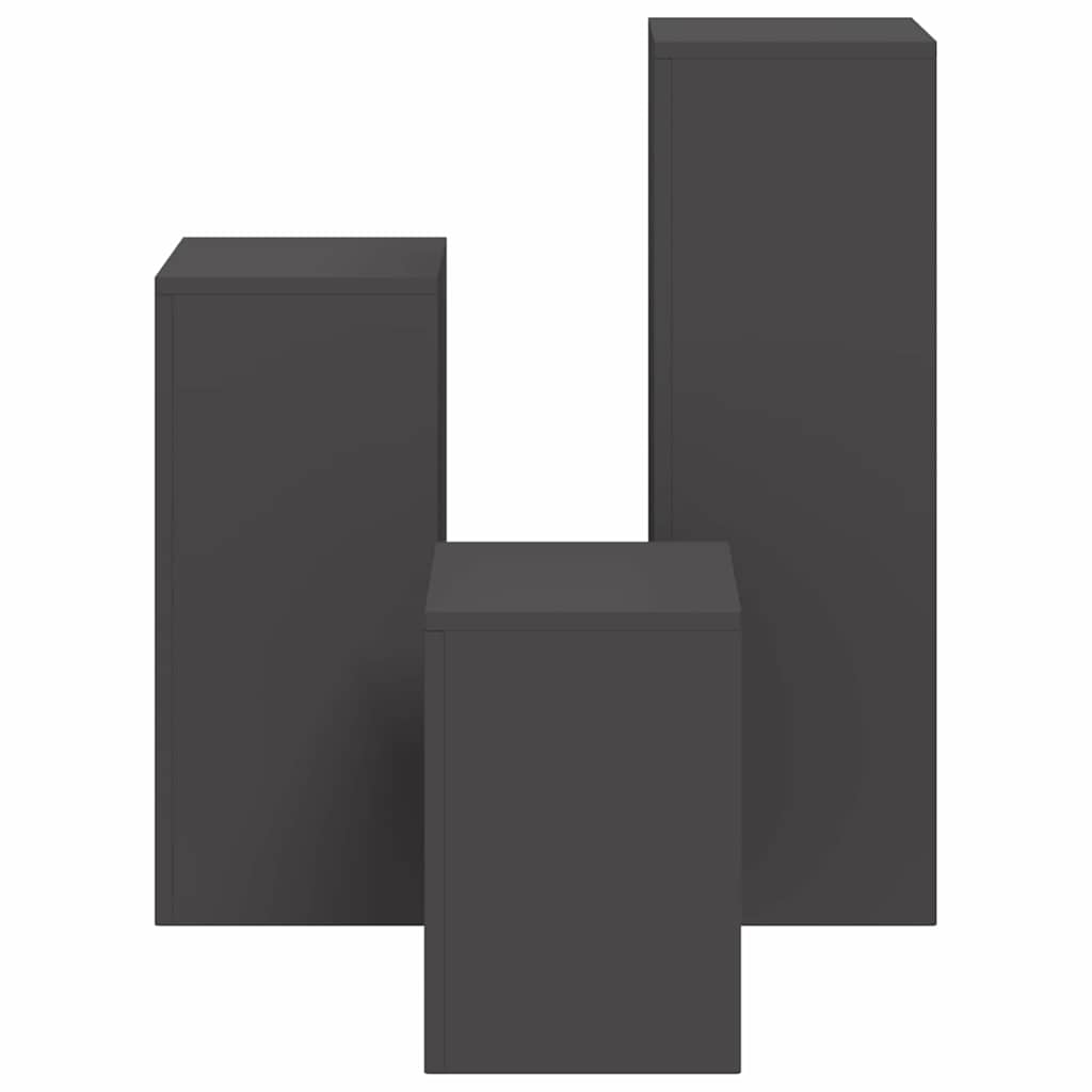 Planteholder 3 pcs Sort Stål