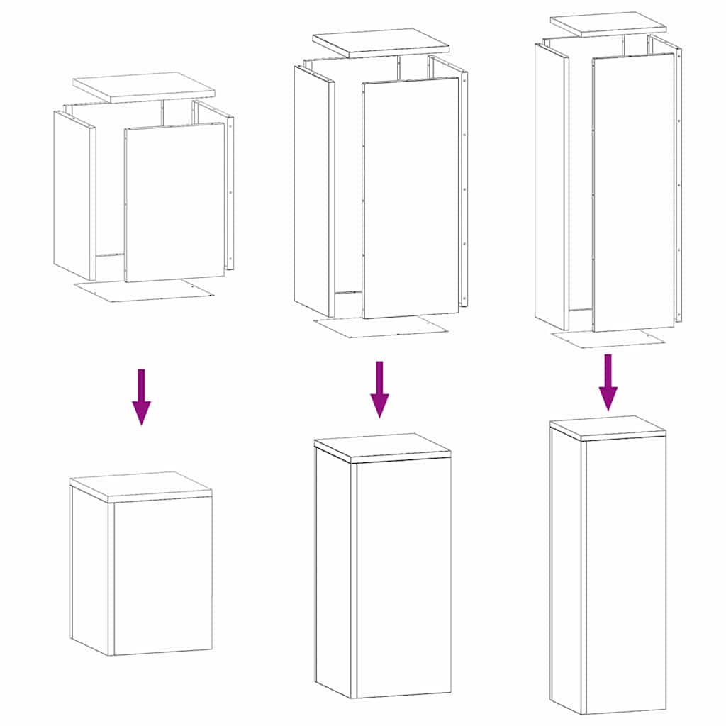Planteholder 3 pcs Olivengrøn Stål