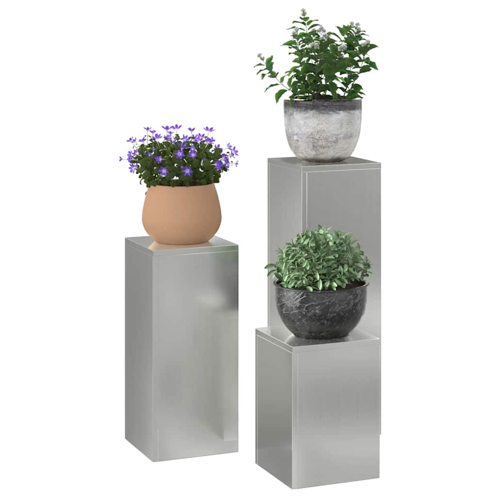 Planteholder 3 pcs Sølv Galvaniseret stål