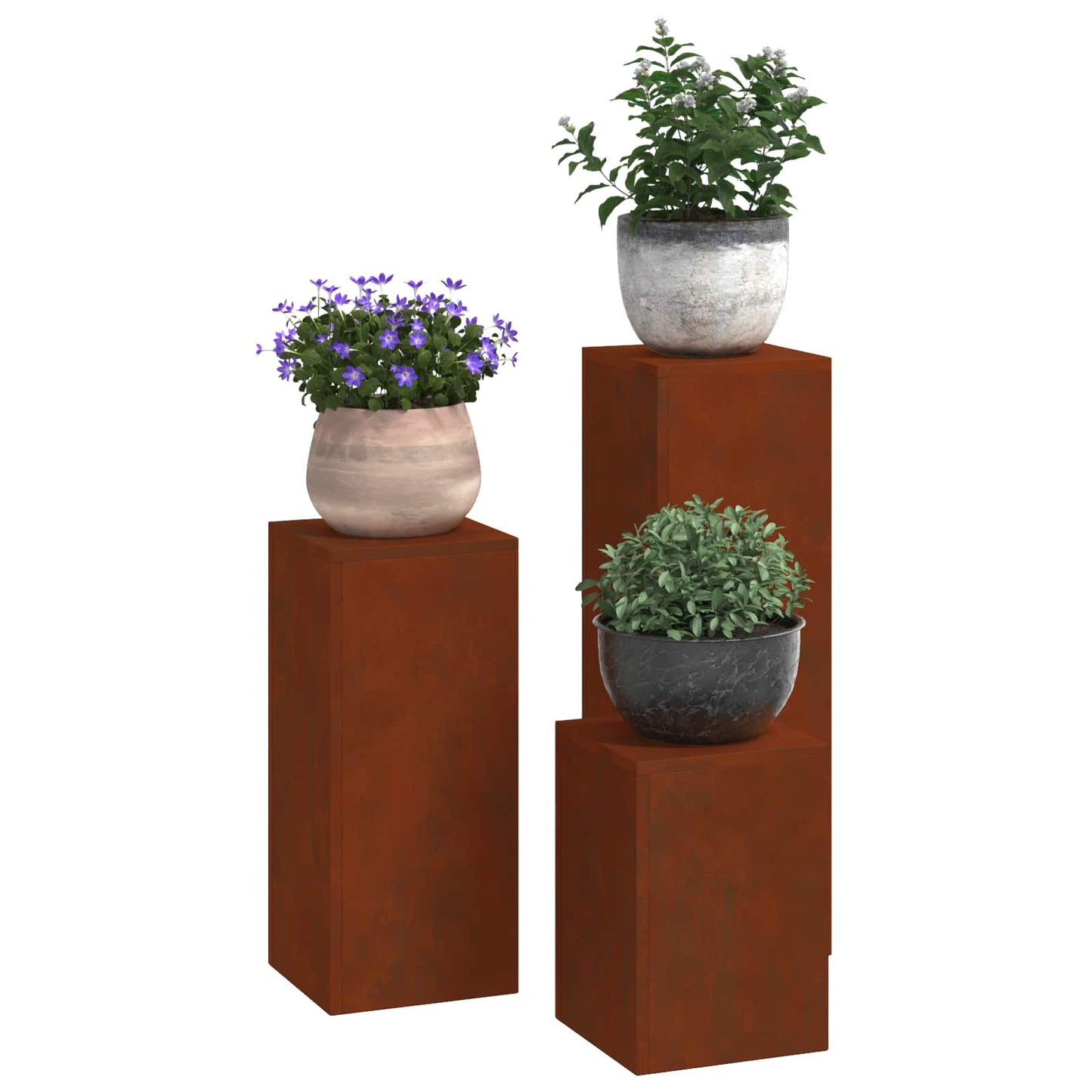 Planteholder 3 pcs Rusten Cortenstål