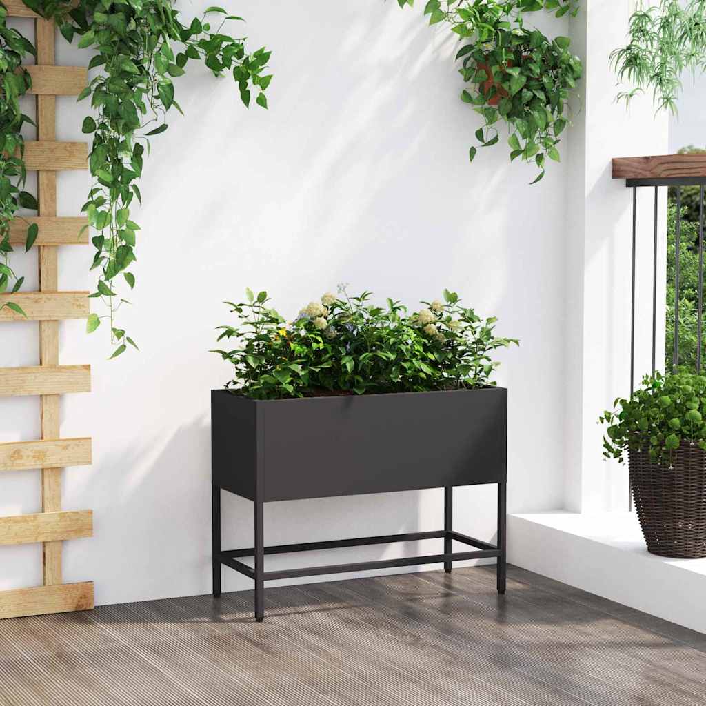 Hævet haveplante Sort 60 x 26 x 45 cm Stål