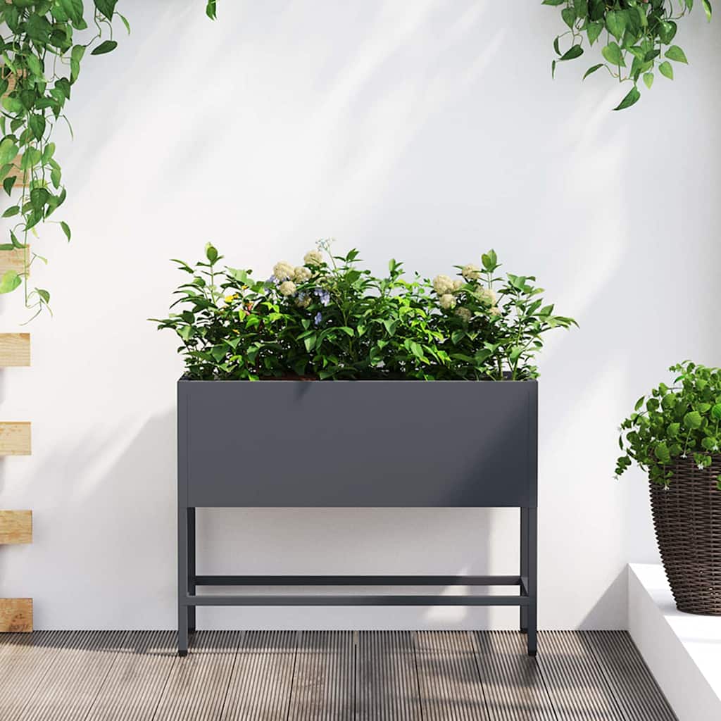 Hævet haveplante Antracit 60 x 26 x 45 cm Stål