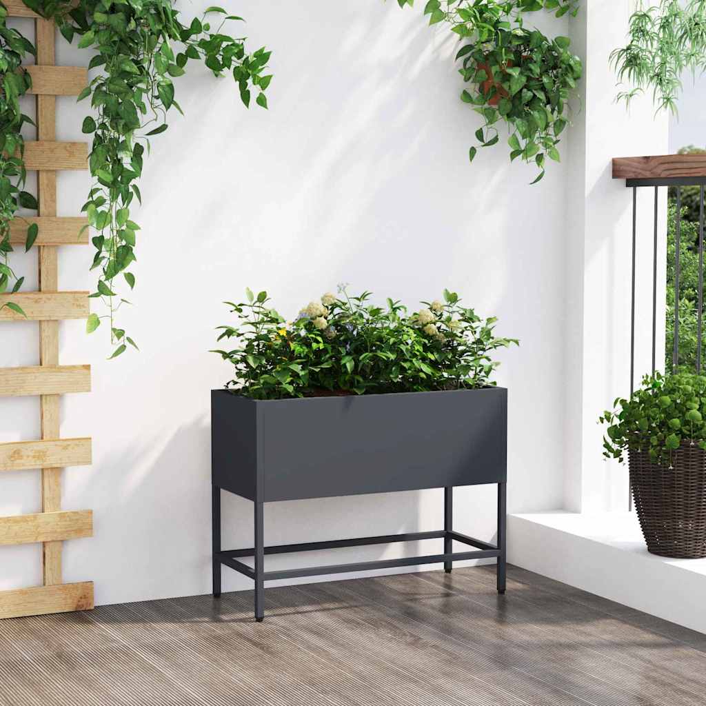 Hævet haveplante Antracit 60 x 26 x 45 cm Stål