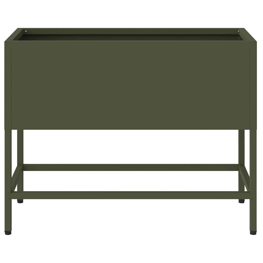 Hævet haveplante Olivengrøn 60 x 26 x 45 cm Stål