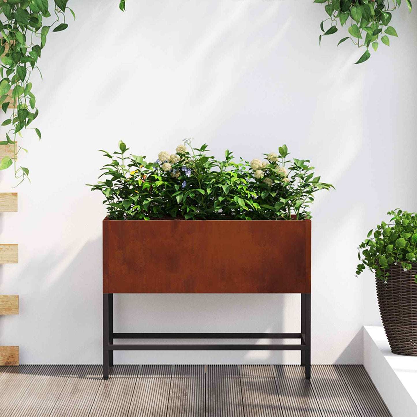 Hævet haveplante Rusten 60 x 26 x 45 cm Cortenstål