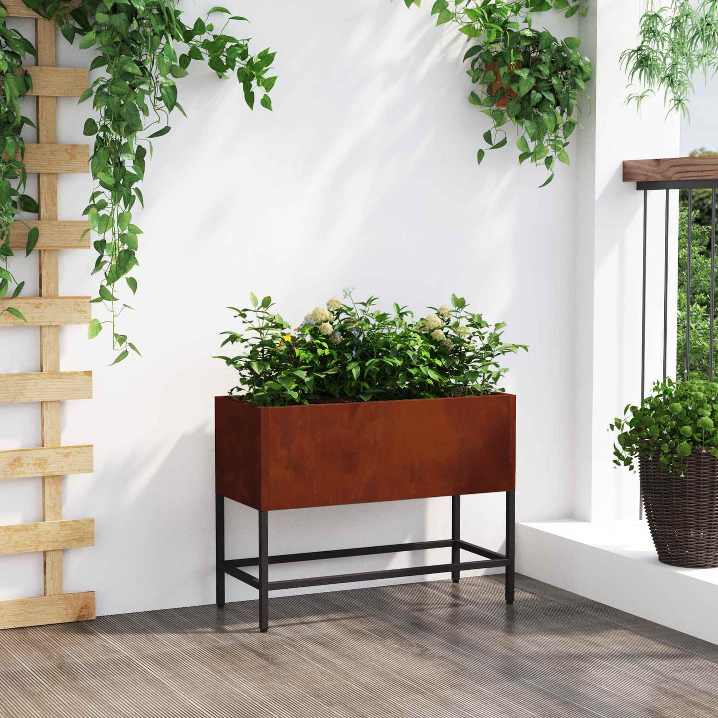 Hævet haveplante Rusten 60 x 26 x 45 cm Cortenstål