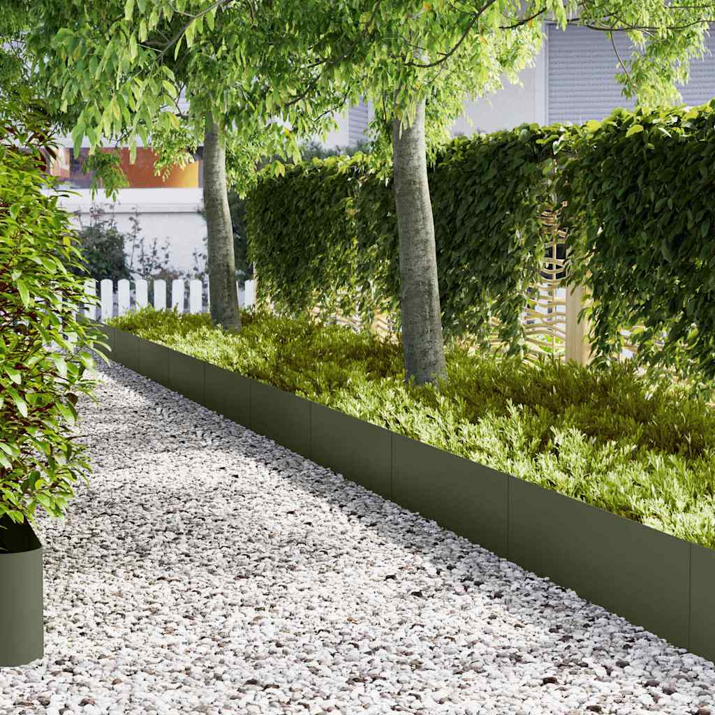 Plænekant 20 pcs Oliven grøn 100 x 0,05 x 30 cm Koldvalset Stål