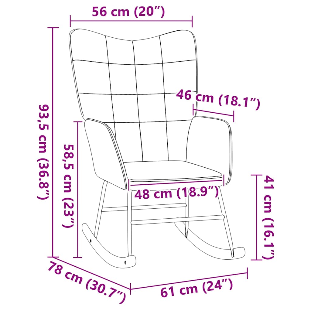 Gyngestol Lyserød Sherpa-stof