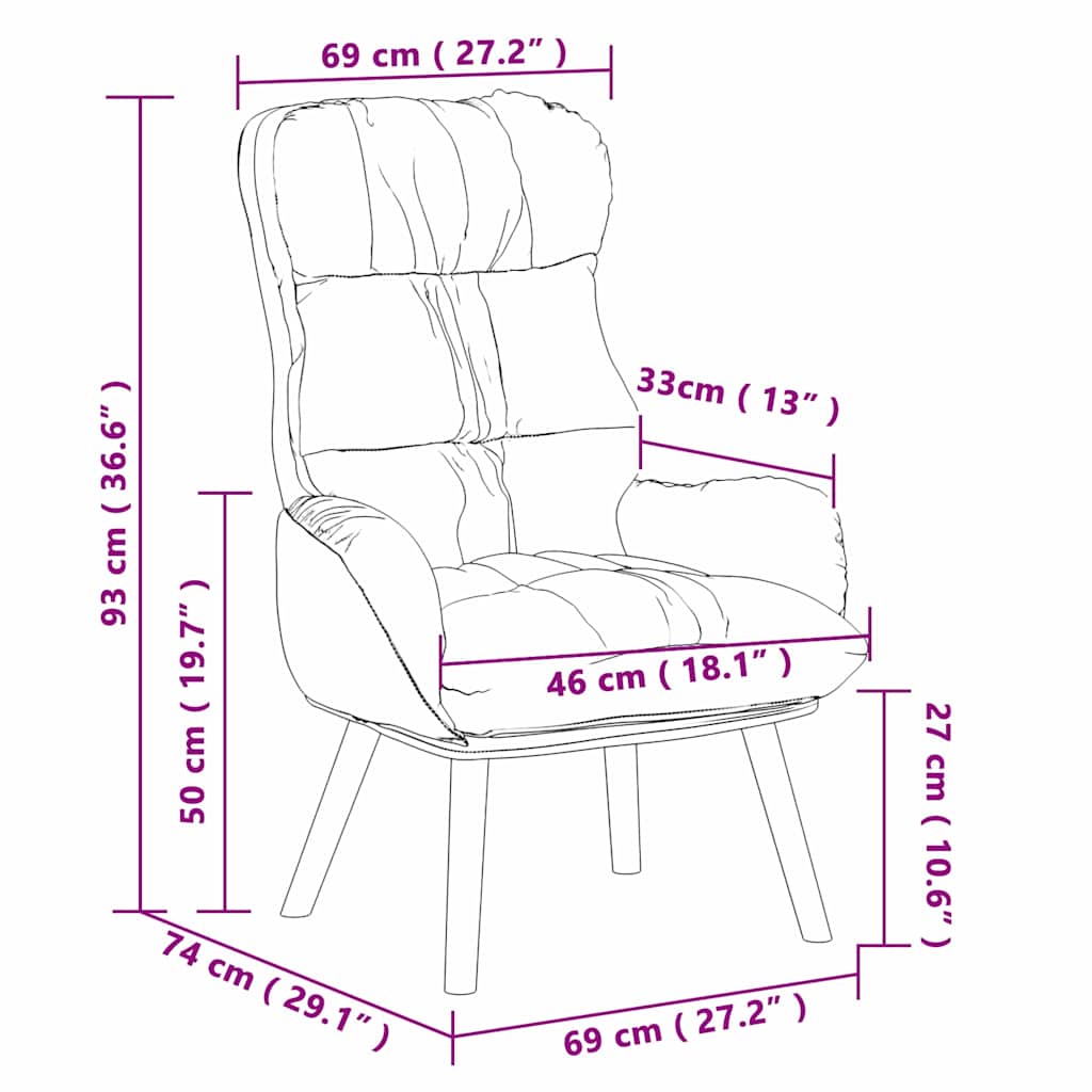 lænestol Cappuccino 69 x 74 x 93 cm Kunstlæder