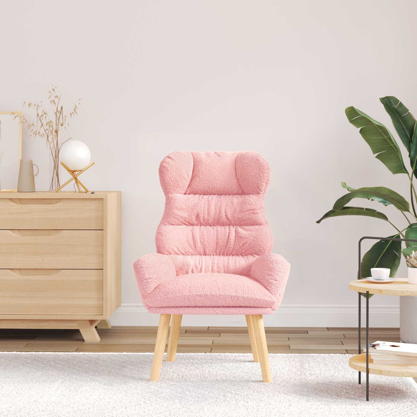 lænestol Lyserød 69 x 74 x 93 cm Sherpa-stof
