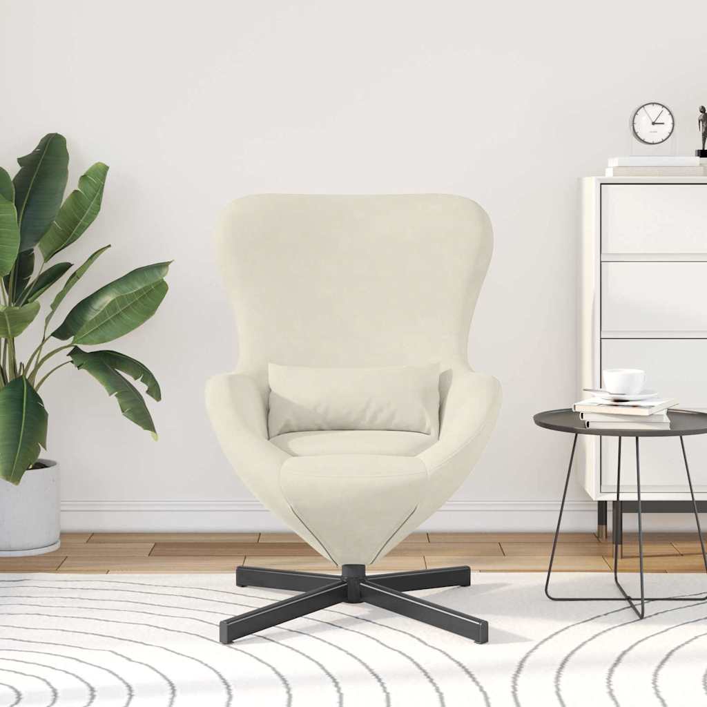 Æggestol Creme 63 x 73 x 90 cm Fløjl