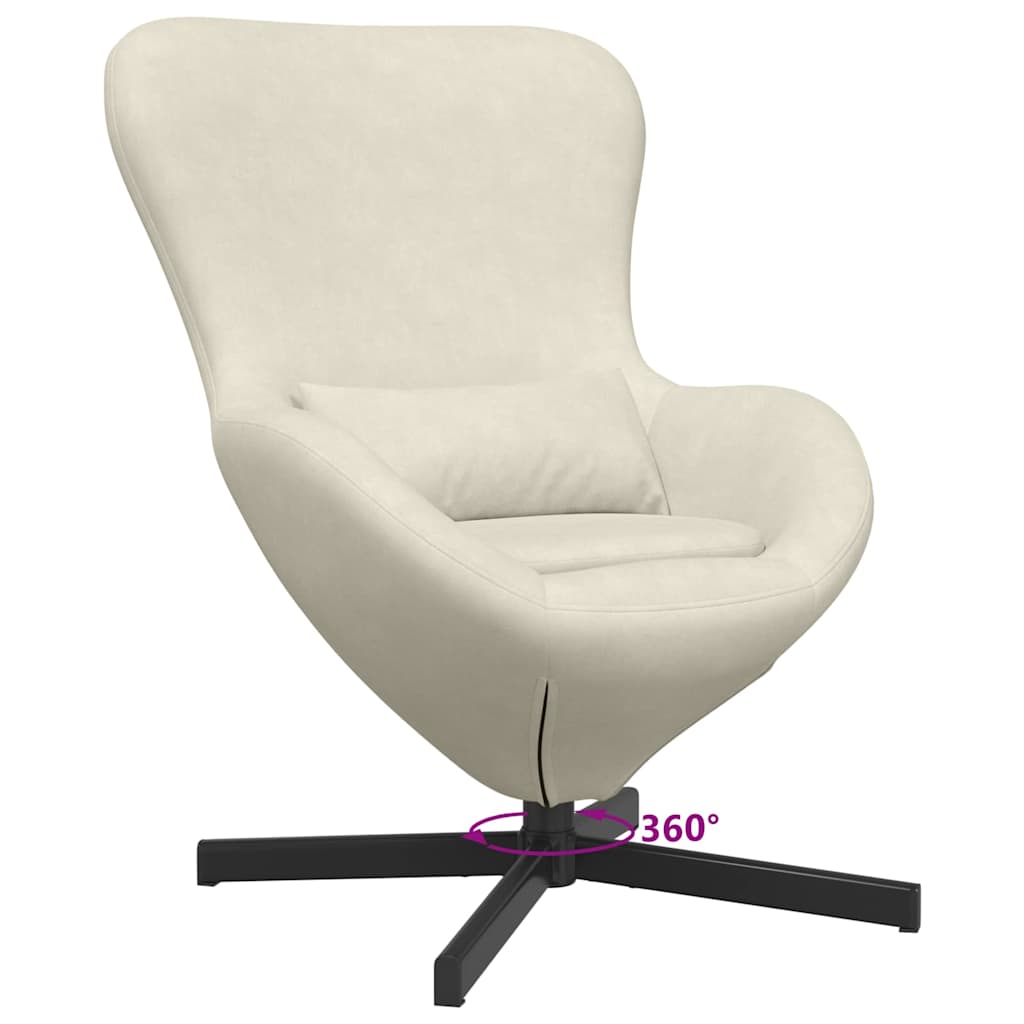 Æggestol Creme 63 x 73 x 90 cm Fløjl
