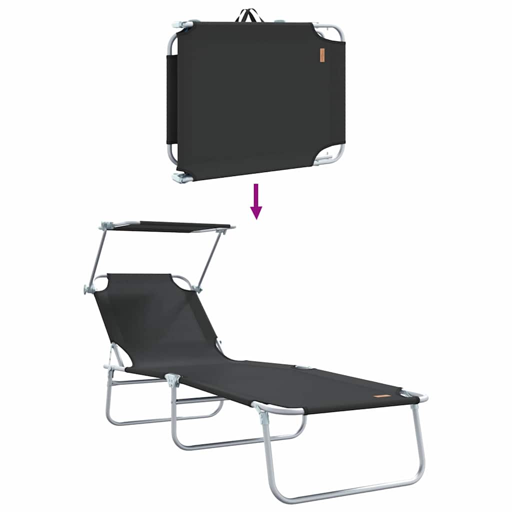 Solstol 2 pcs Sort 58 x 188 x 77cm Polyester