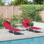 Solstol 2 pcs Rød 58 x 188 x 77cm Polyester