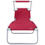 Solstol 2 pcs Rød 58 x 188 x 77cm Polyester