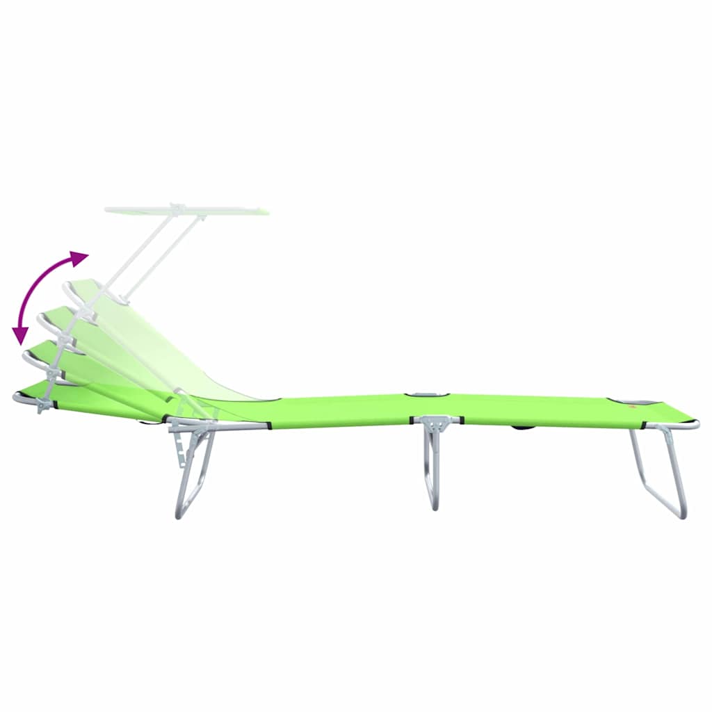 Solstol 2 pcs Grøn 58 x 188 x 77cm Polyester