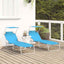 Solstol 2 pcs Lys Blå 58 x 188 x 77cm Polyester