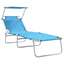 Solstol 2 pcs Lys Blå 58 x 188 x 77cm Polyester