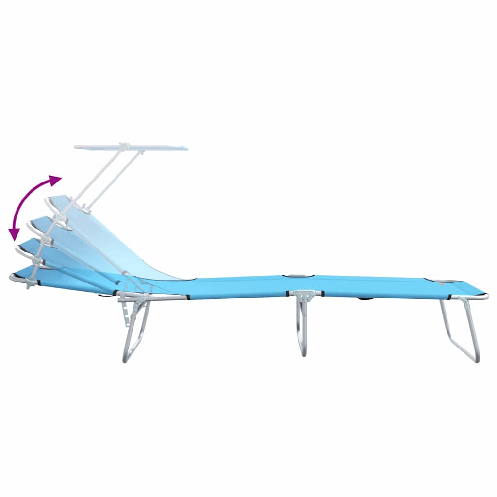 Solstol 2 pcs Lys Blå 58 x 188 x 77cm Polyester
