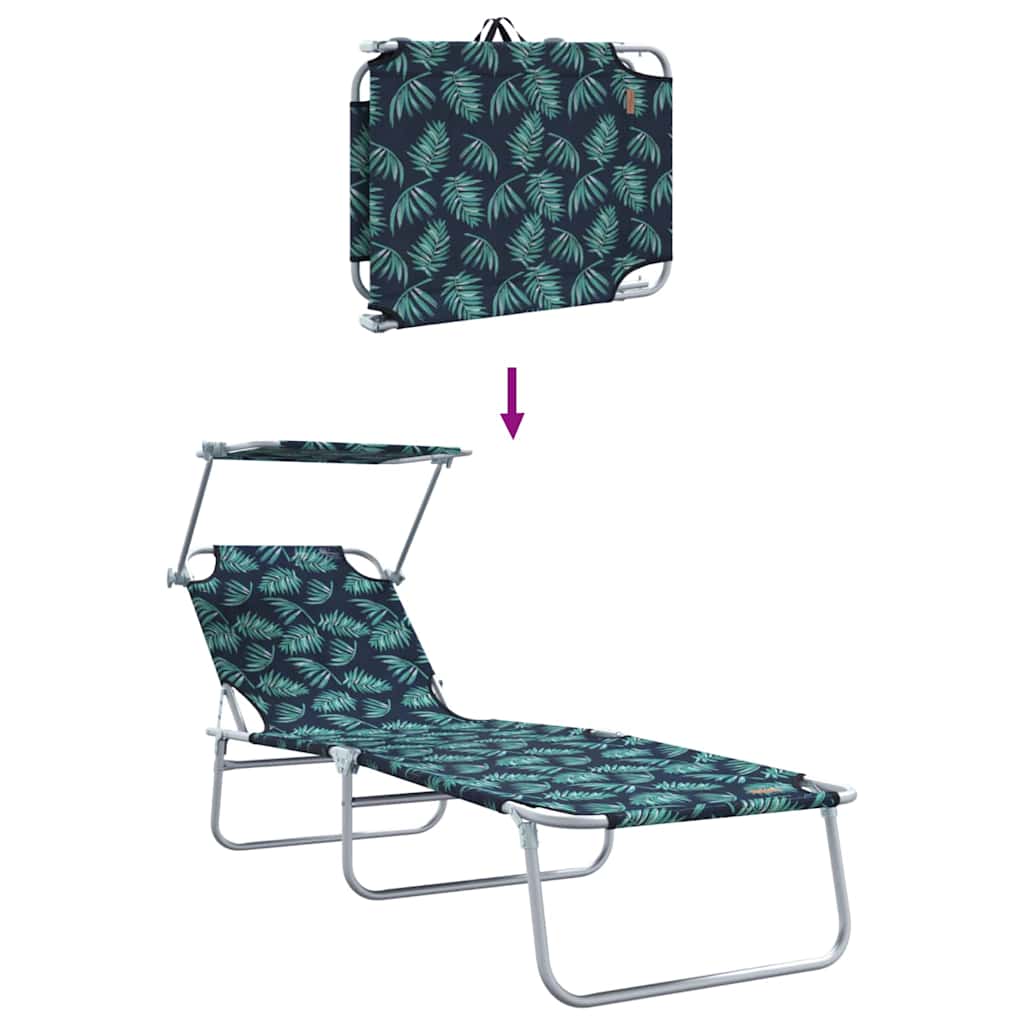 Solstol 2 pcs Grøn 58 x 188 x 77cm Polyester