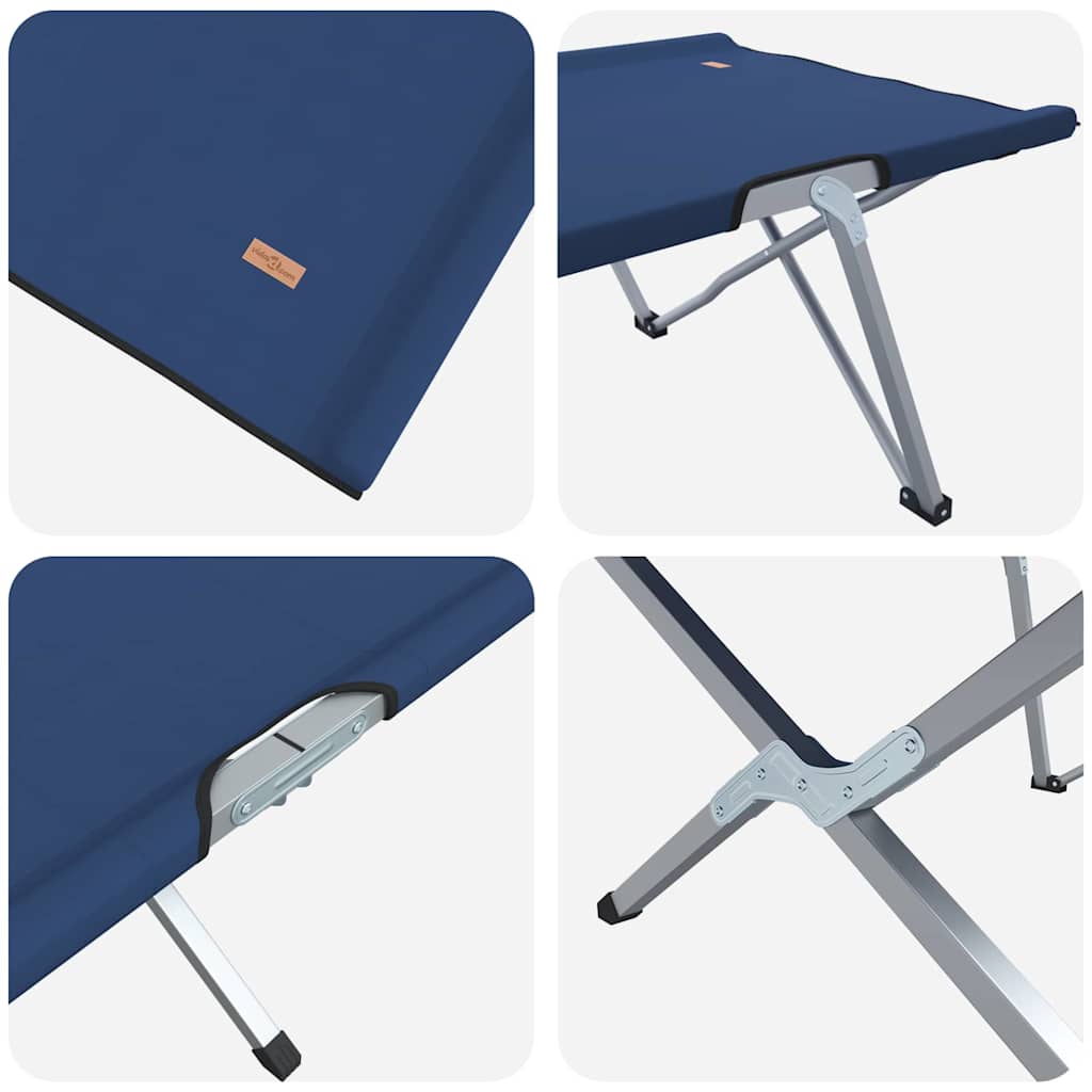 Foldende Camping Seng Blå 194 x 62,5 x 42,5 cm Oxford og Stål