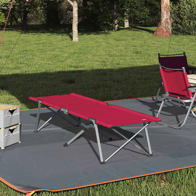 Foldende Camping Seng Rød 194 x 62,5 x 42,5 cm Oxford og Stål