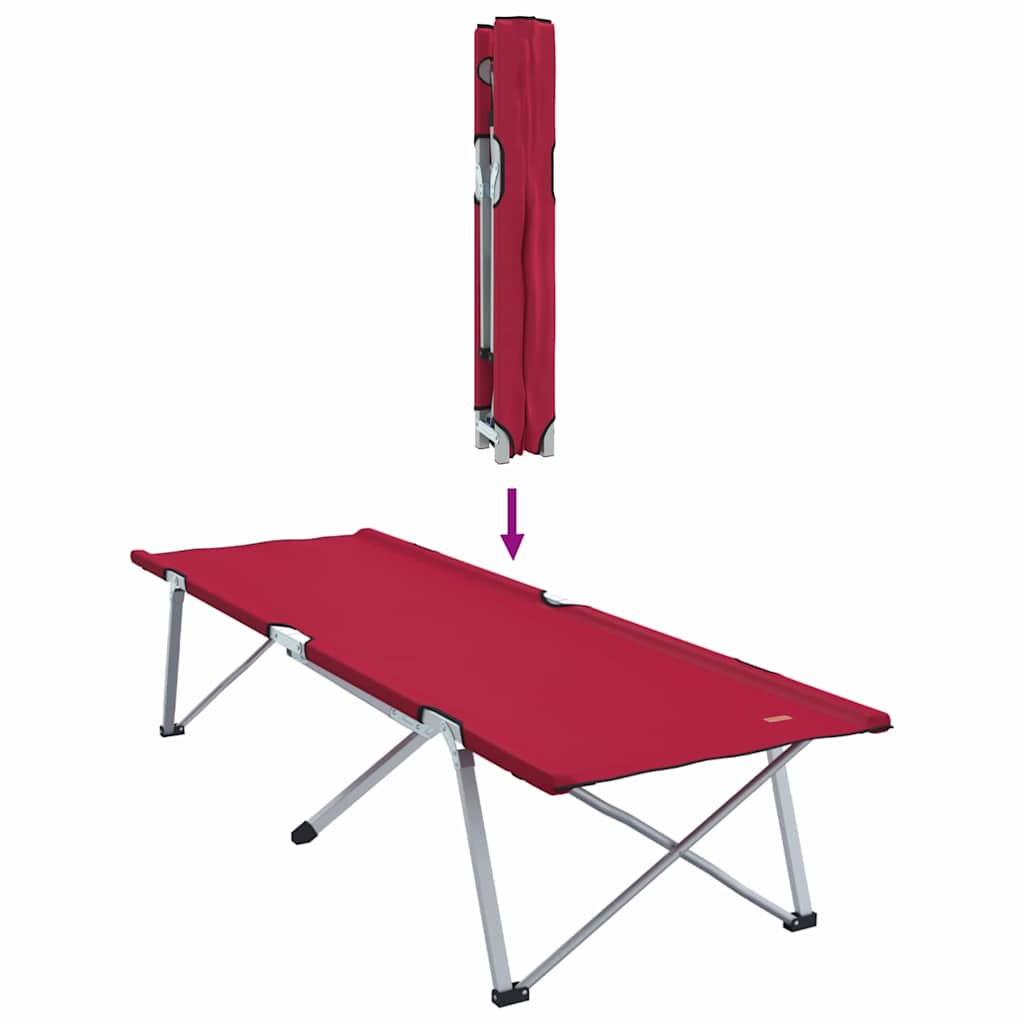 Foldende Camping Seng Rød 194 x 62,5 x 42,5 cm Oxford og Stål