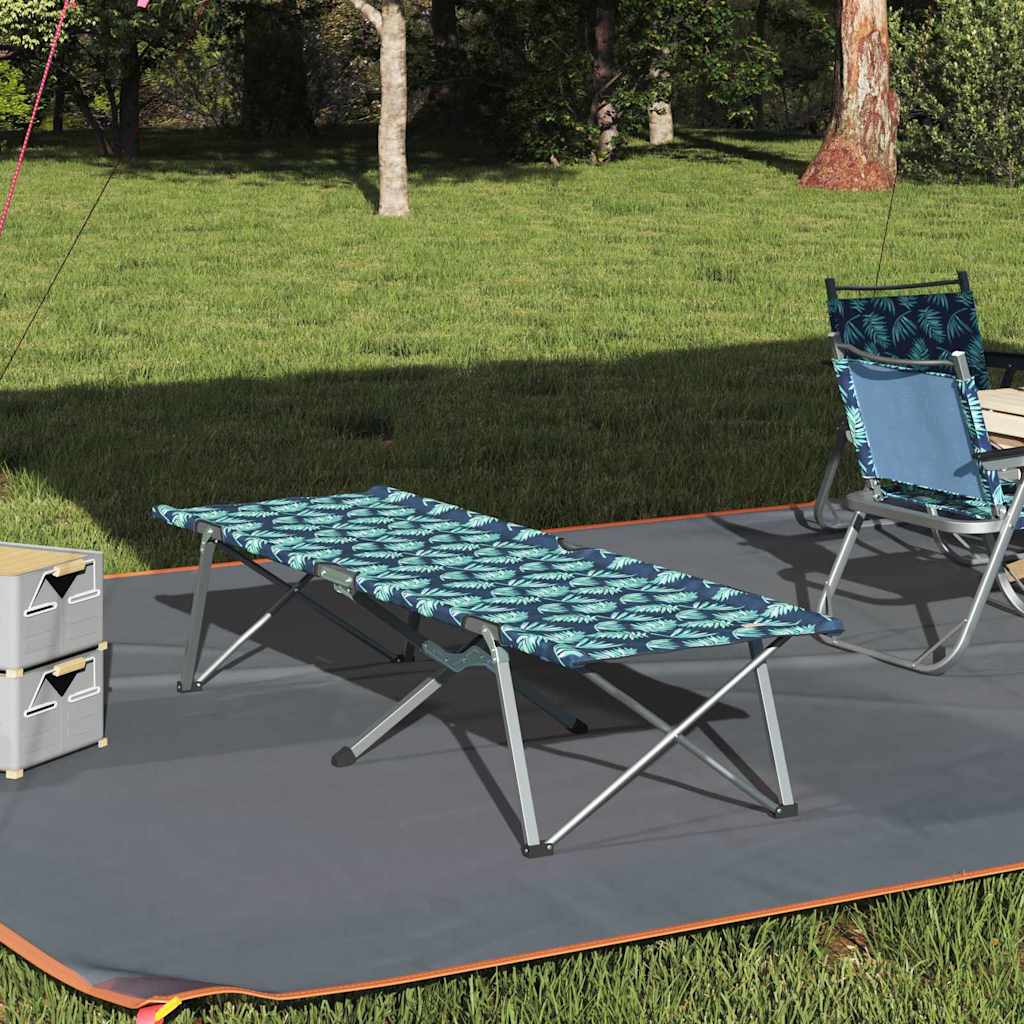Foldende Camping Seng Bladmønster 62 x 194 x 42 cm Oxford stof