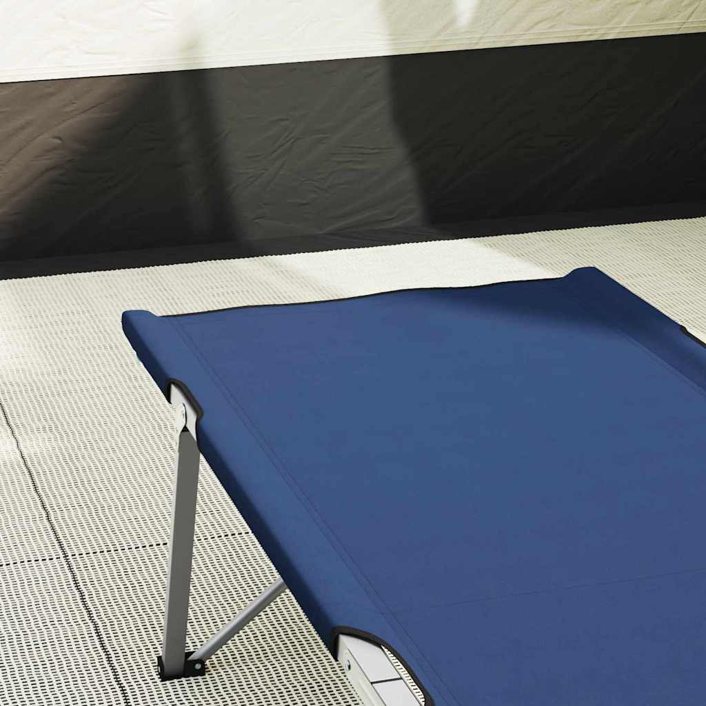 Foldende Camping Seng 2 pcs Blå 194 x 62,5 x 42,5 cm