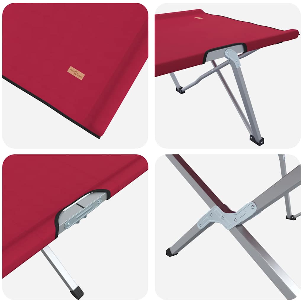 Foldende Camping Seng 2 pcs Rød 194 x 62,5 x 42,5 cm