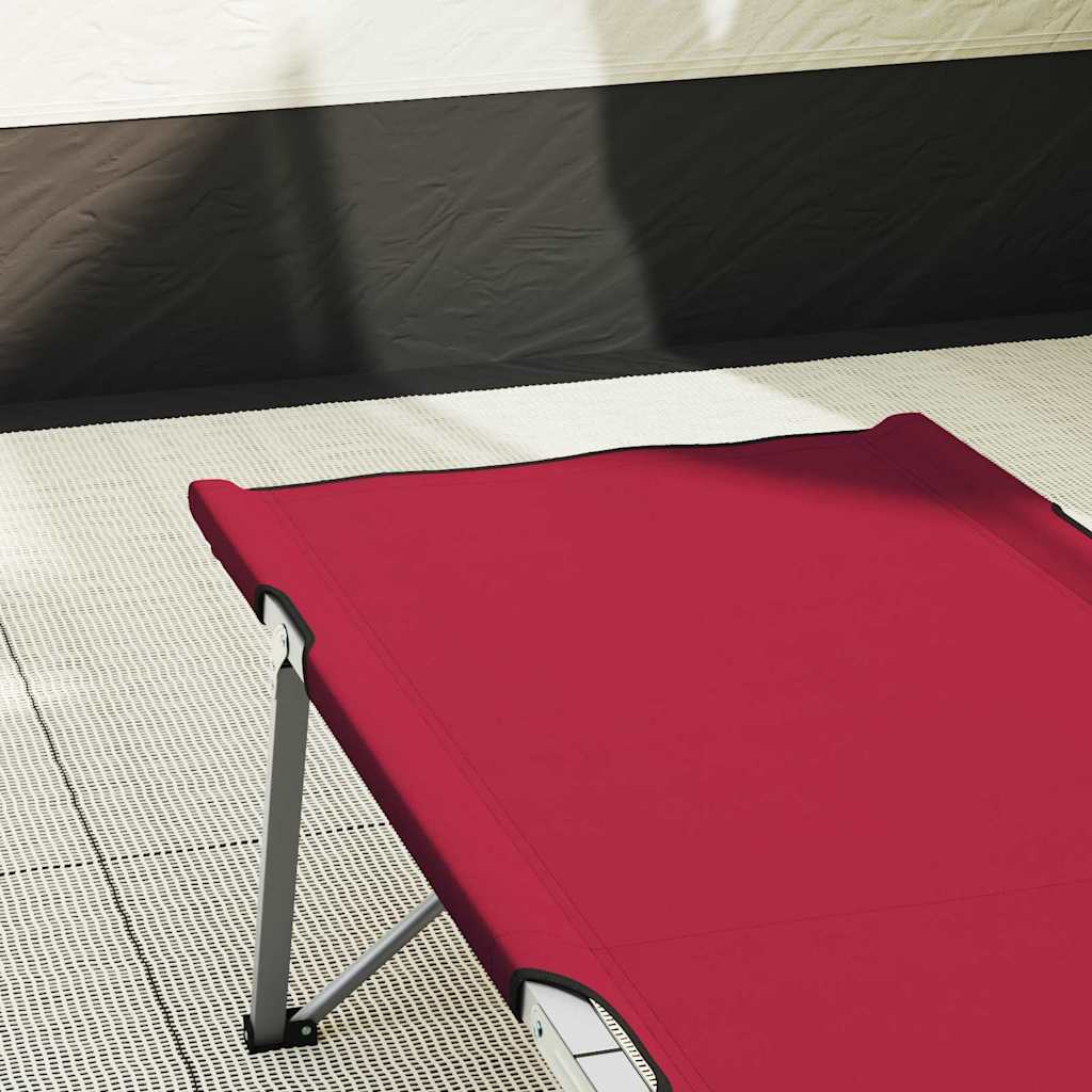 Foldende Camping Seng 2 pcs Rød 194 x 62,5 x 42,5 cm