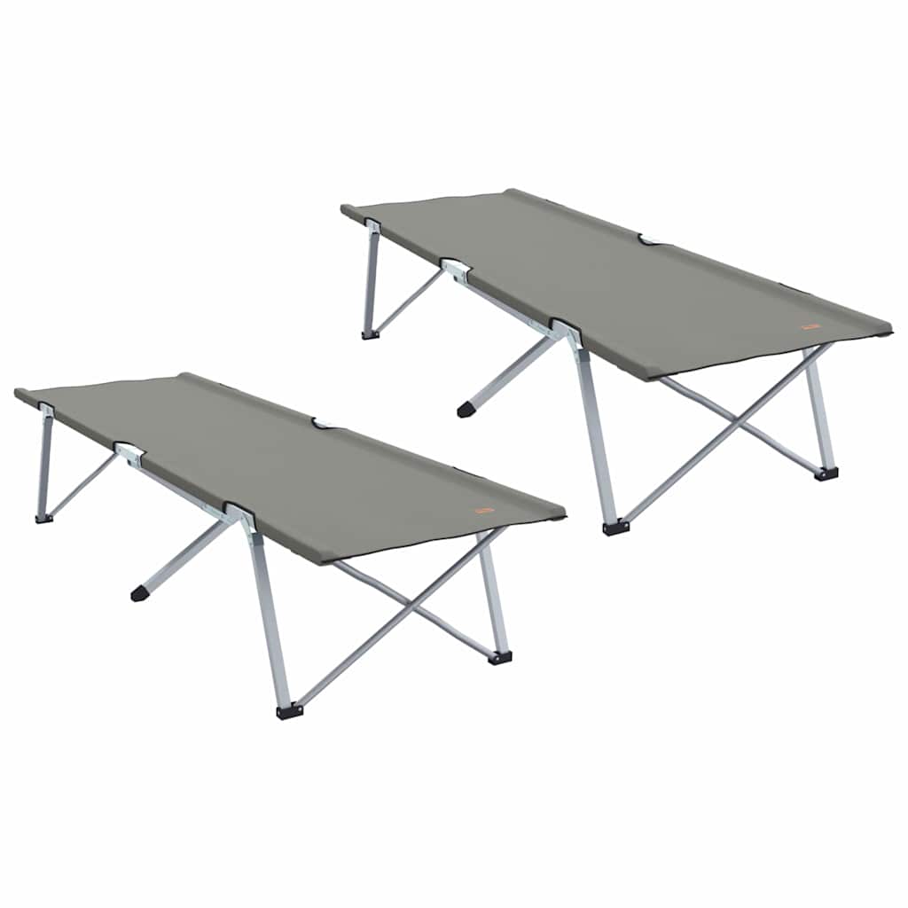 Foldende Camping Seng 2 pcs Grå 194 x 62,5 x 42,5 cm