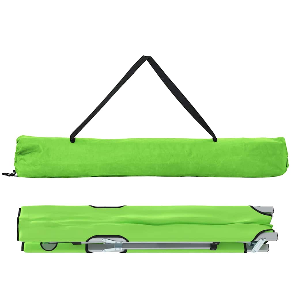 Foldende Camping Seng 2 pcs Grøn 194 x 62,5 x 42,5 cm