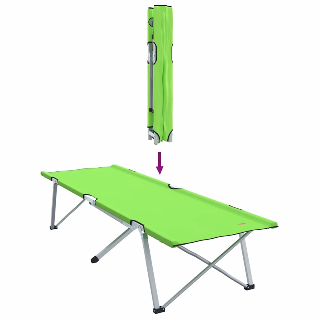 Foldende Camping Seng 2 pcs Grøn 194 x 62,5 x 42,5 cm