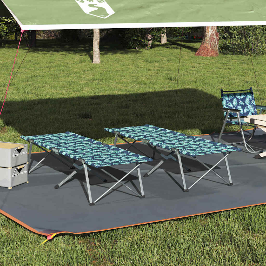 Foldende Camping Seng 2 pcs Skov 194 x 62,5 x 42,5 cm