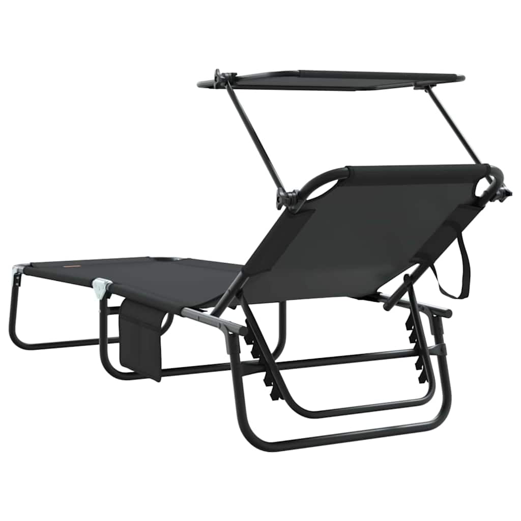 Foldestol Sort 190 x 57 x 81 cm oxford