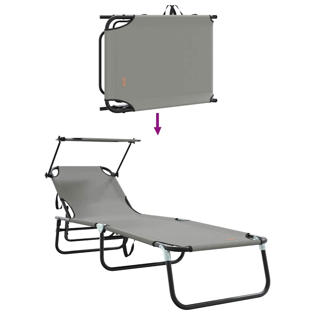 Foldestol Grå 190 x 57 x 81 cm oxford