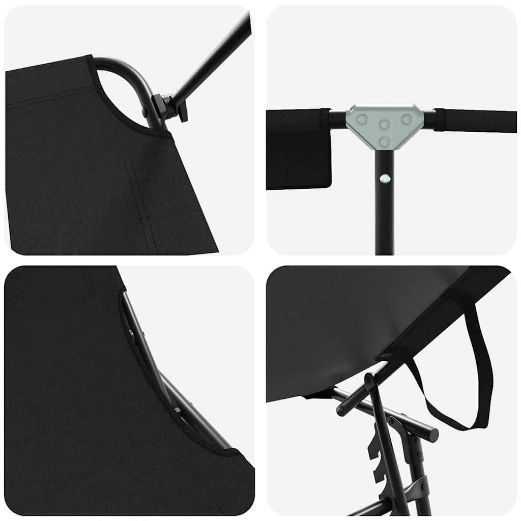 Foldestol 2 pcs Sort 190 x 57 x 81 cm oxford