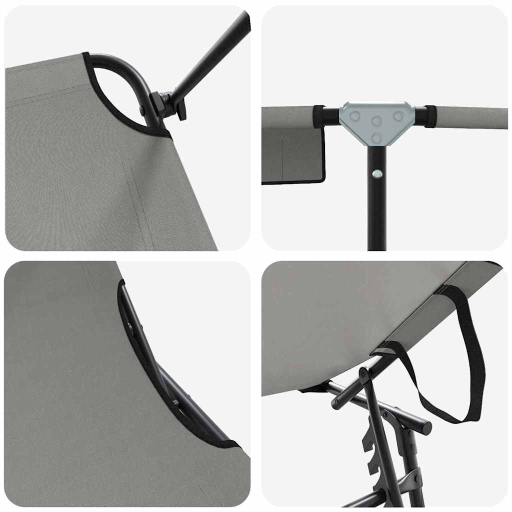 Foldestol 2 pcs Grå 190 x 57 x 81 cm oxford
