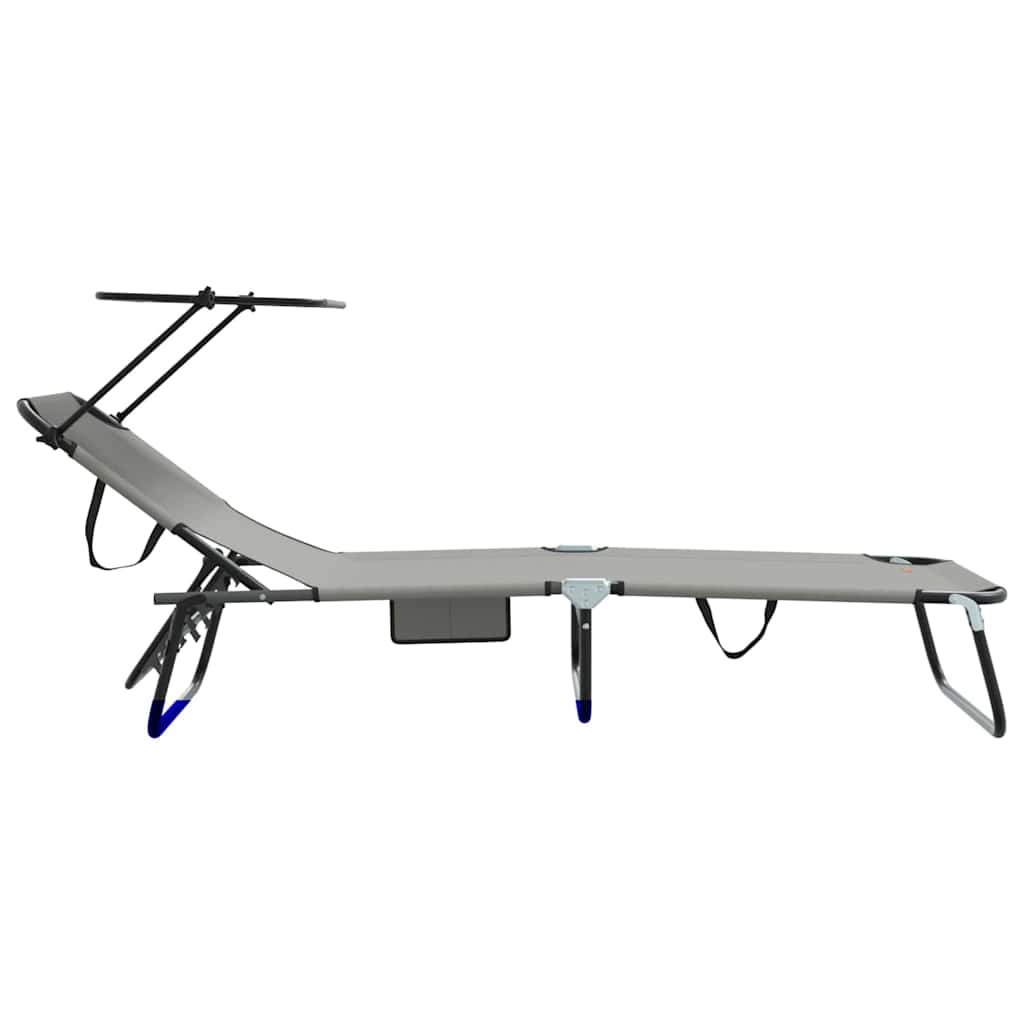 Foldestol 2 pcs Grå 190 x 57 x 81 cm oxford