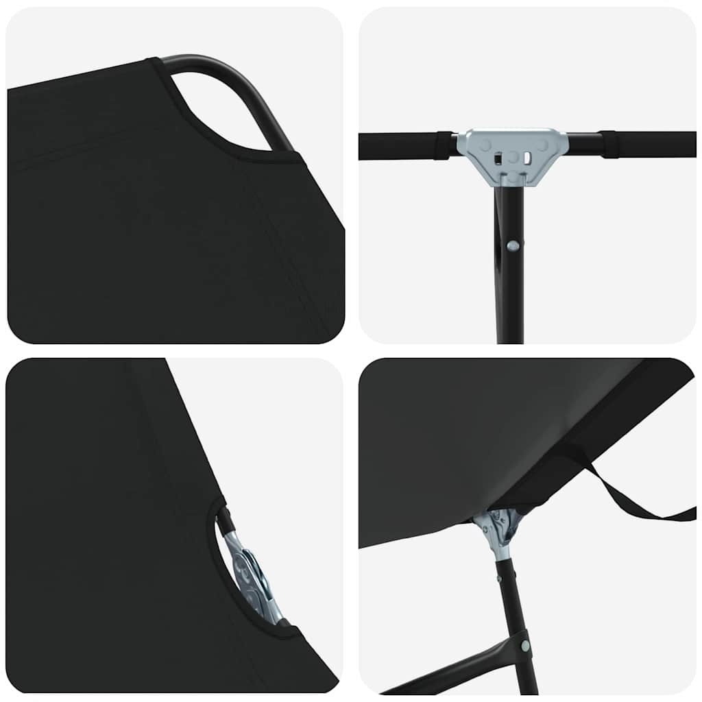 Foldestol 2 pcs Sort 188 x 57 x 86,5 cm Polyester